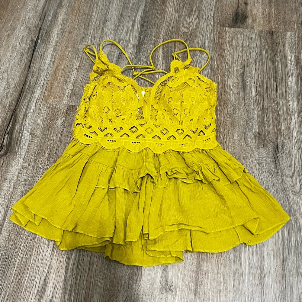 Cute country yellow tank top